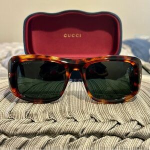 GUCCI GG1080S OVERSIZED HAVANA BROWN SUNGLASSES NEW $610.